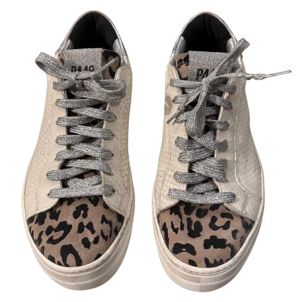 P448 Thea Platform Sneaker in Python Roccia - Picture 2 of 6